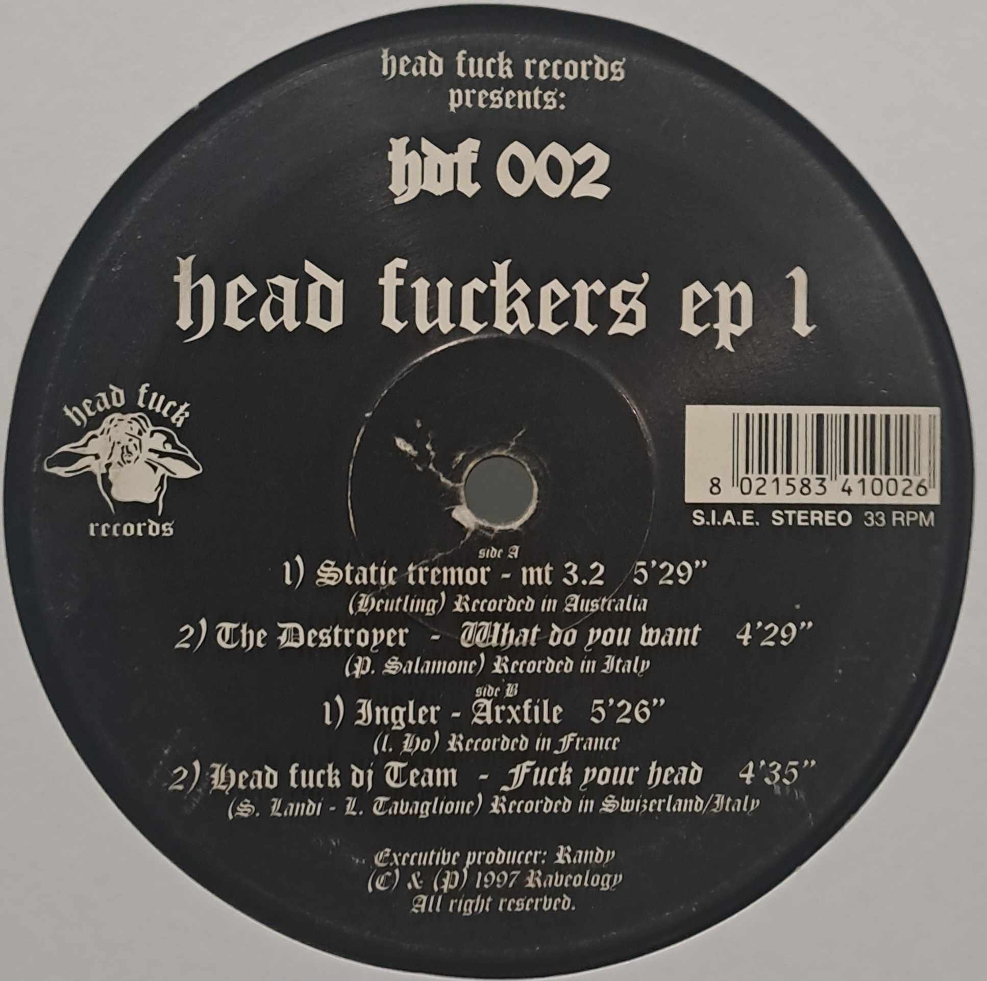 Head Fuck 002 - vinyle hardcore